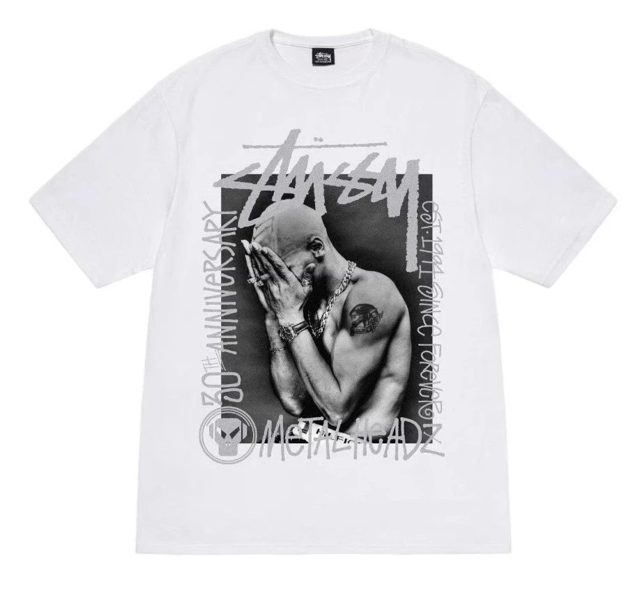 Stussy Logo Detail Graphic T-shirt Black White Stussy with Relaxed Feel