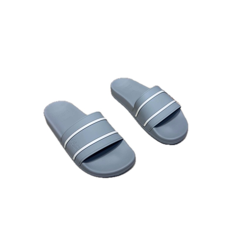 Brunello Cucinelli Casual-style Grey Slide Sandals