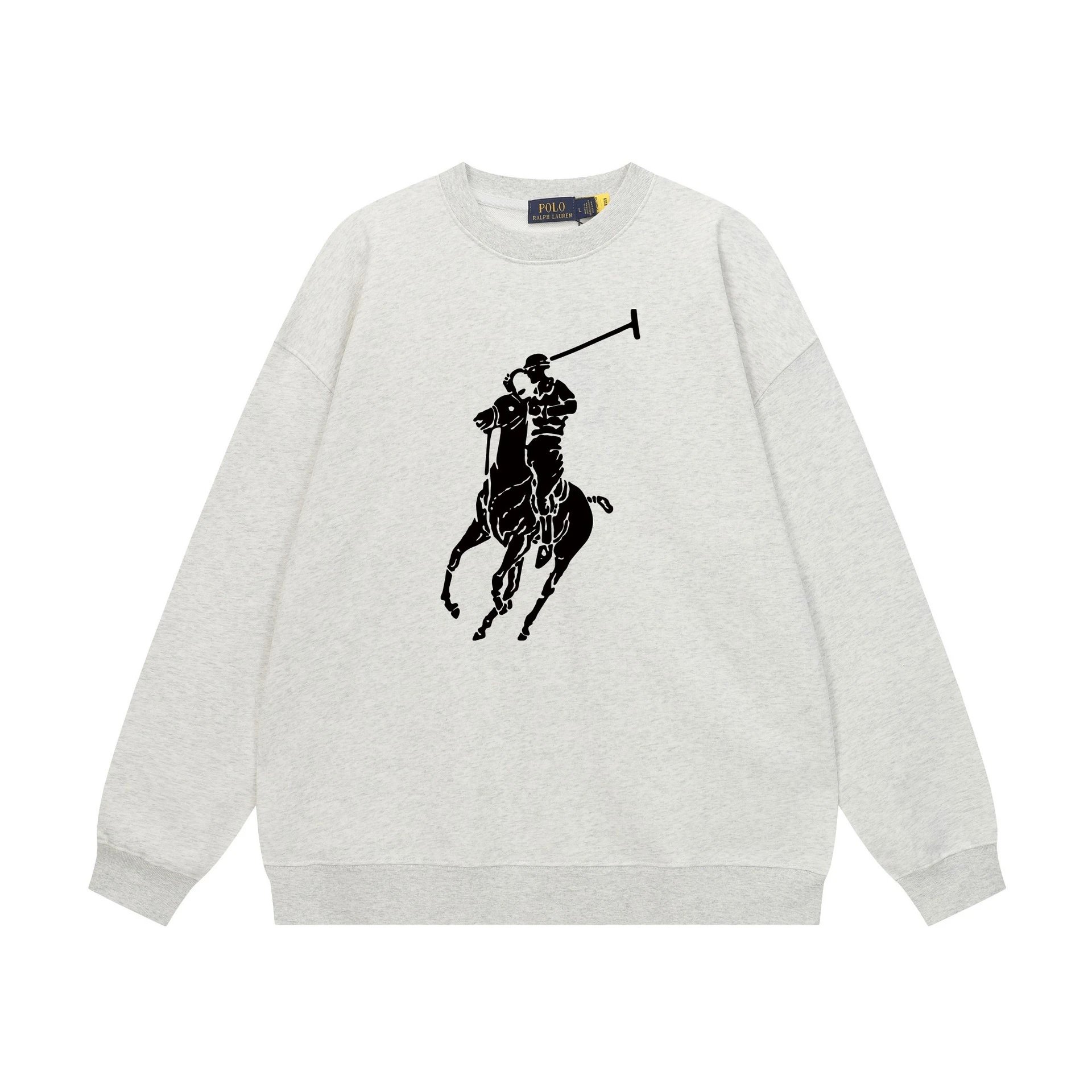 Ralph Lauren Polo Retro - style Light Gray Sweatshirt