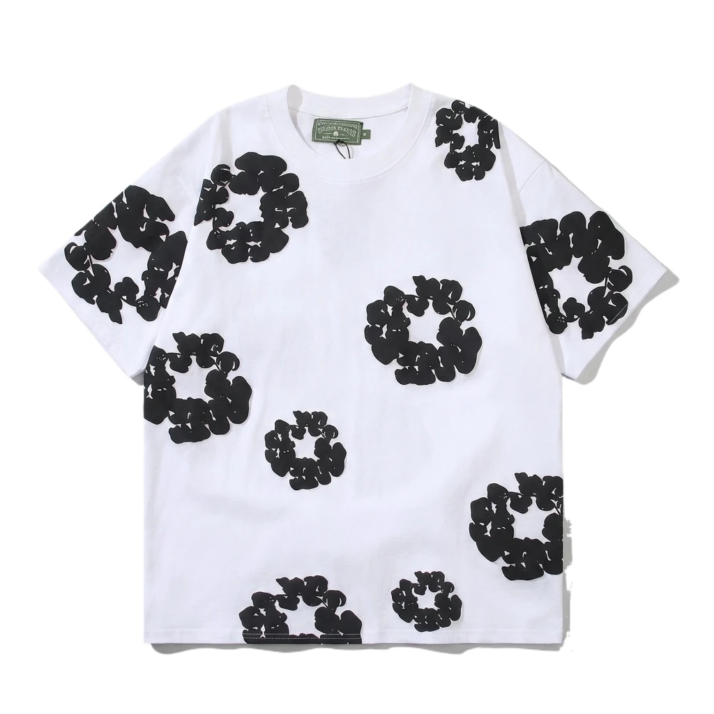 DENIM TEARS Black Floral Style T-shirt