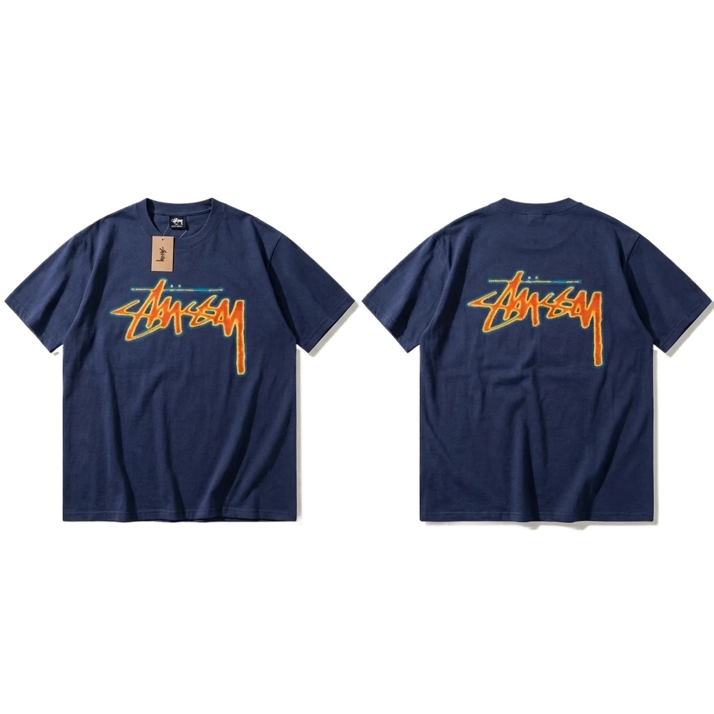 Dark blue T-shirt with Stussy graffiti style