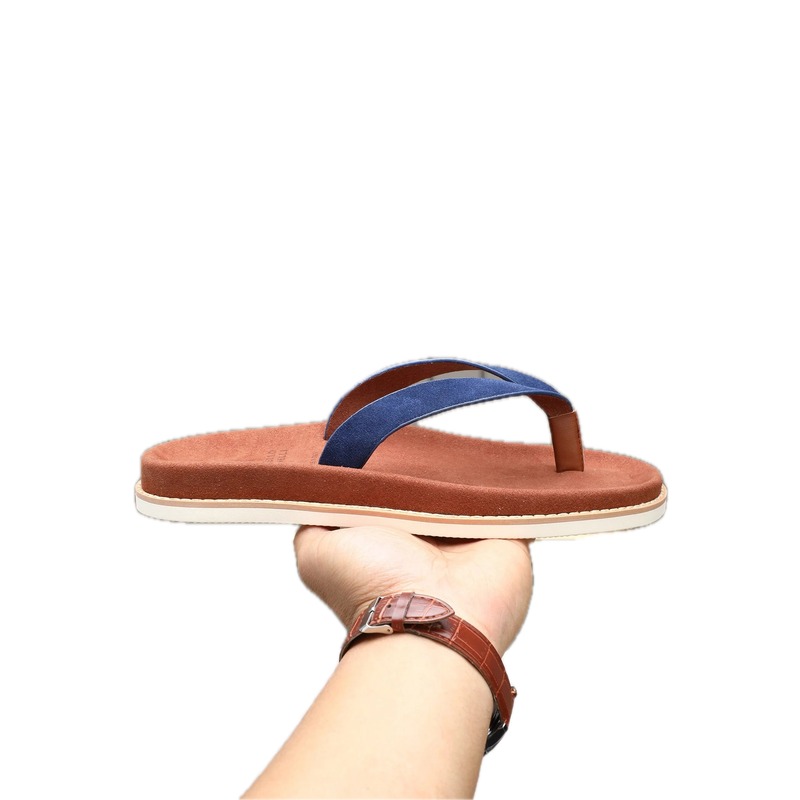 Brunello Cucinelli Casual Brown and Blue Thong Sandals