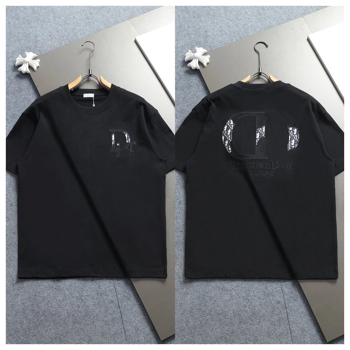 Dior Monogram Light Luxury Style Black Short-sleeve T-shirt