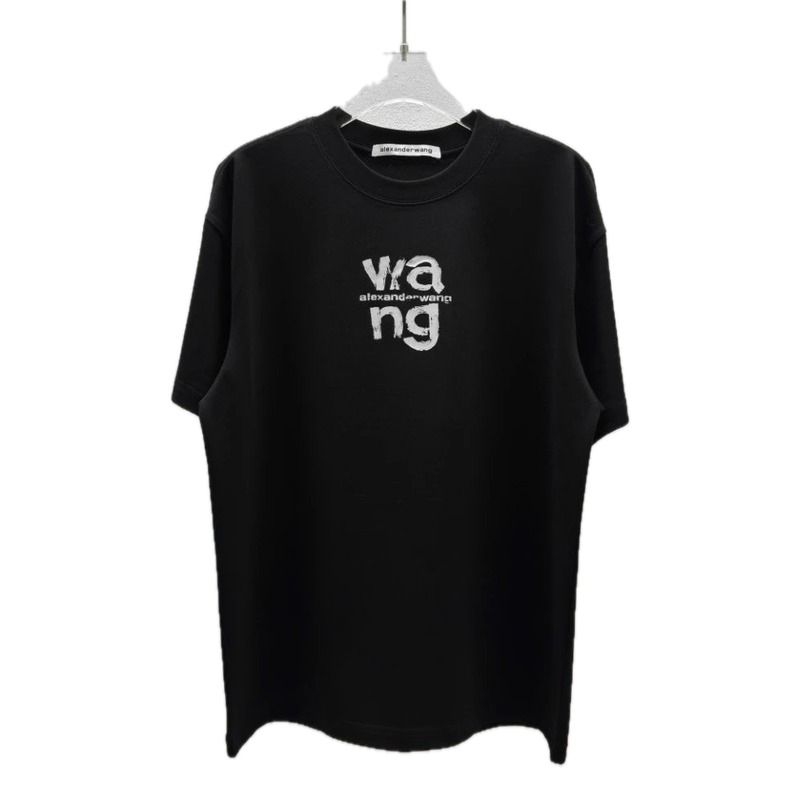 Alexander Wang Letter Print Cool Black T-Shirt