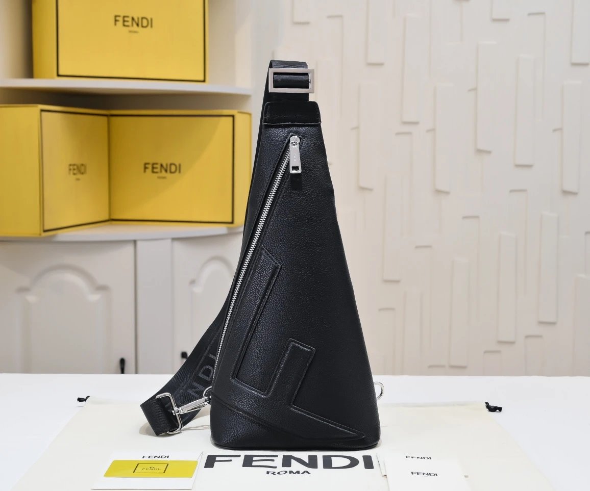 Fendi Sling Bag with Black Fendi Triangular Sling Bag Detail