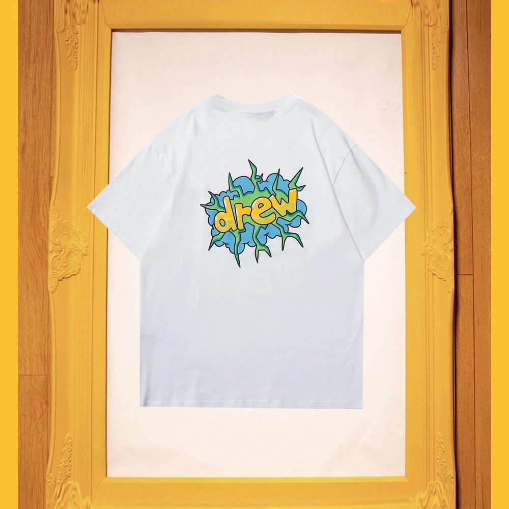 DREW Explosion Print Street Style White T-Shirt