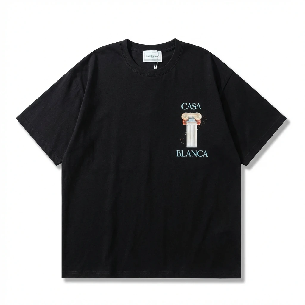 Casablanca Print Retro Black T-shirt