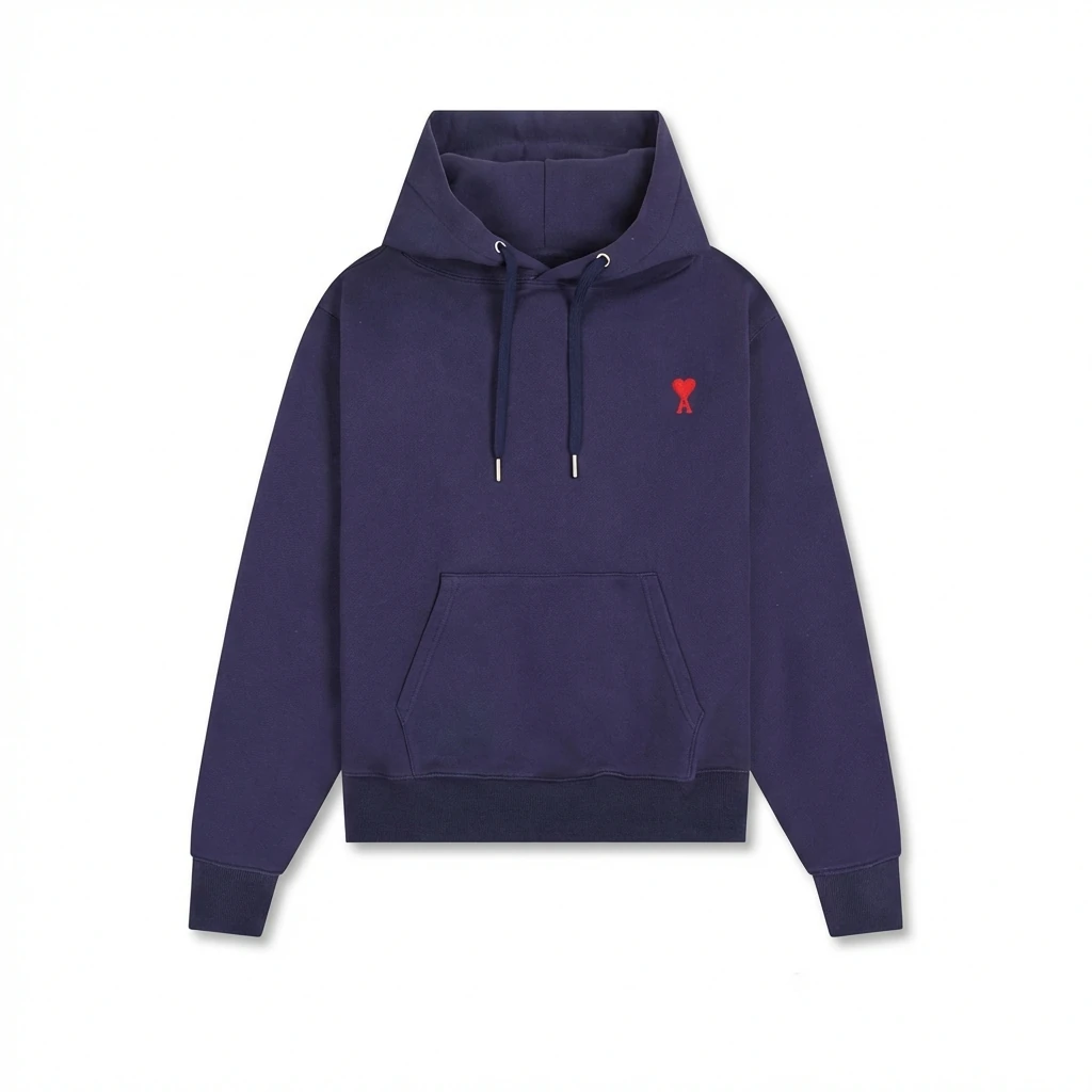 AMI Minimalist Style Navy Blue Sweatshirt