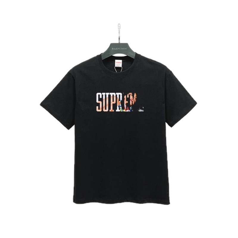 Supreme Portrait Print Street Style Black T-Shirt