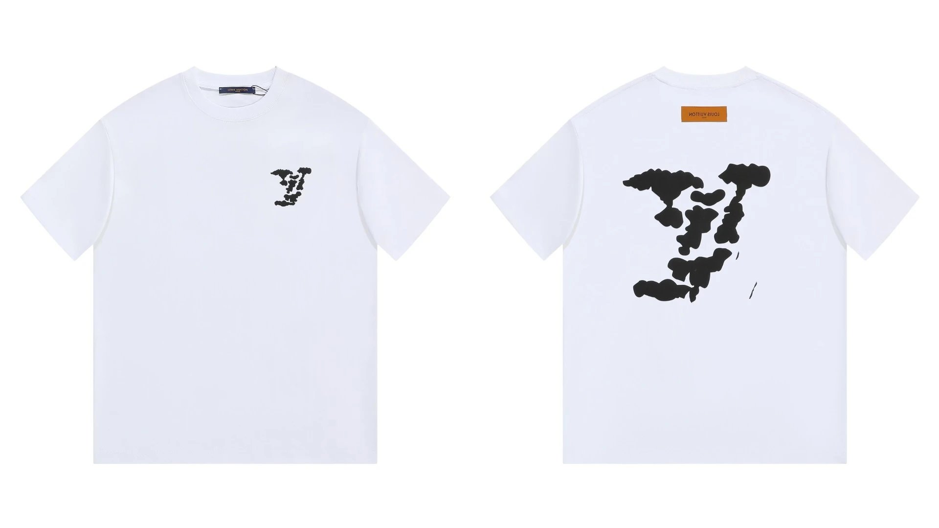 Louis Vuitton Big V Print Trendy Style White T-shirt