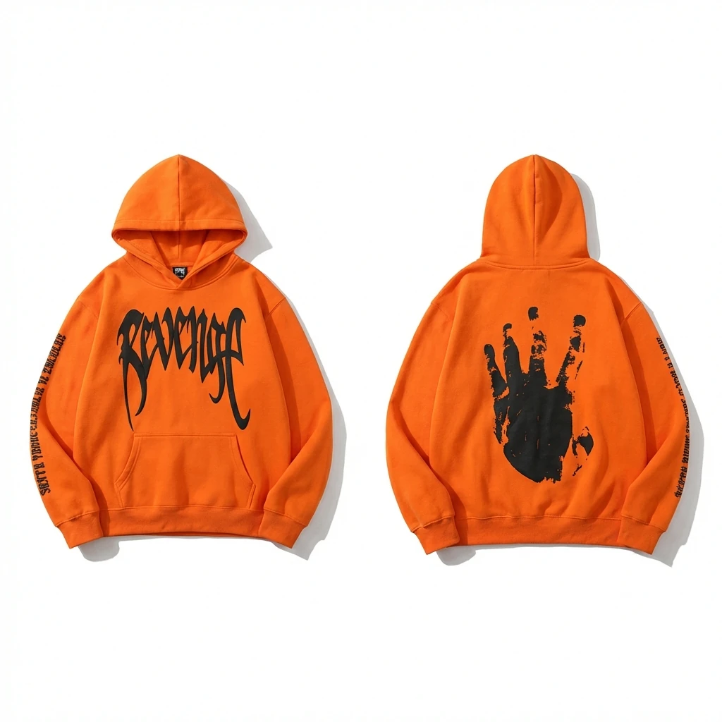 Revenge trendy and cool style orange hoodie