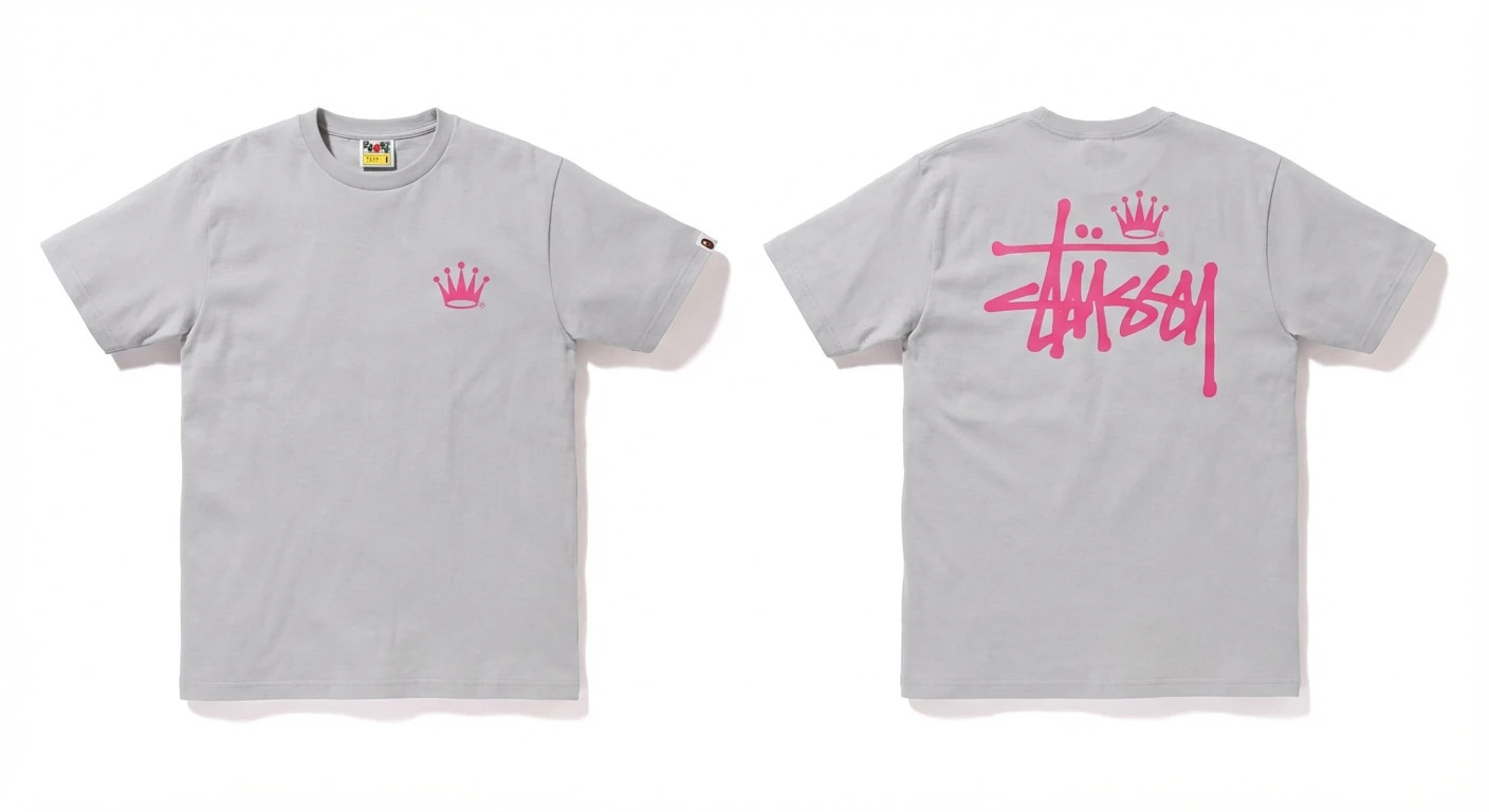 Bape Crown Print Trendy and Cool Short-sleeved Shirt