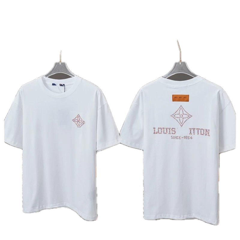 Louis Vuitton Monogram Embroidered Casual White T-Shirt