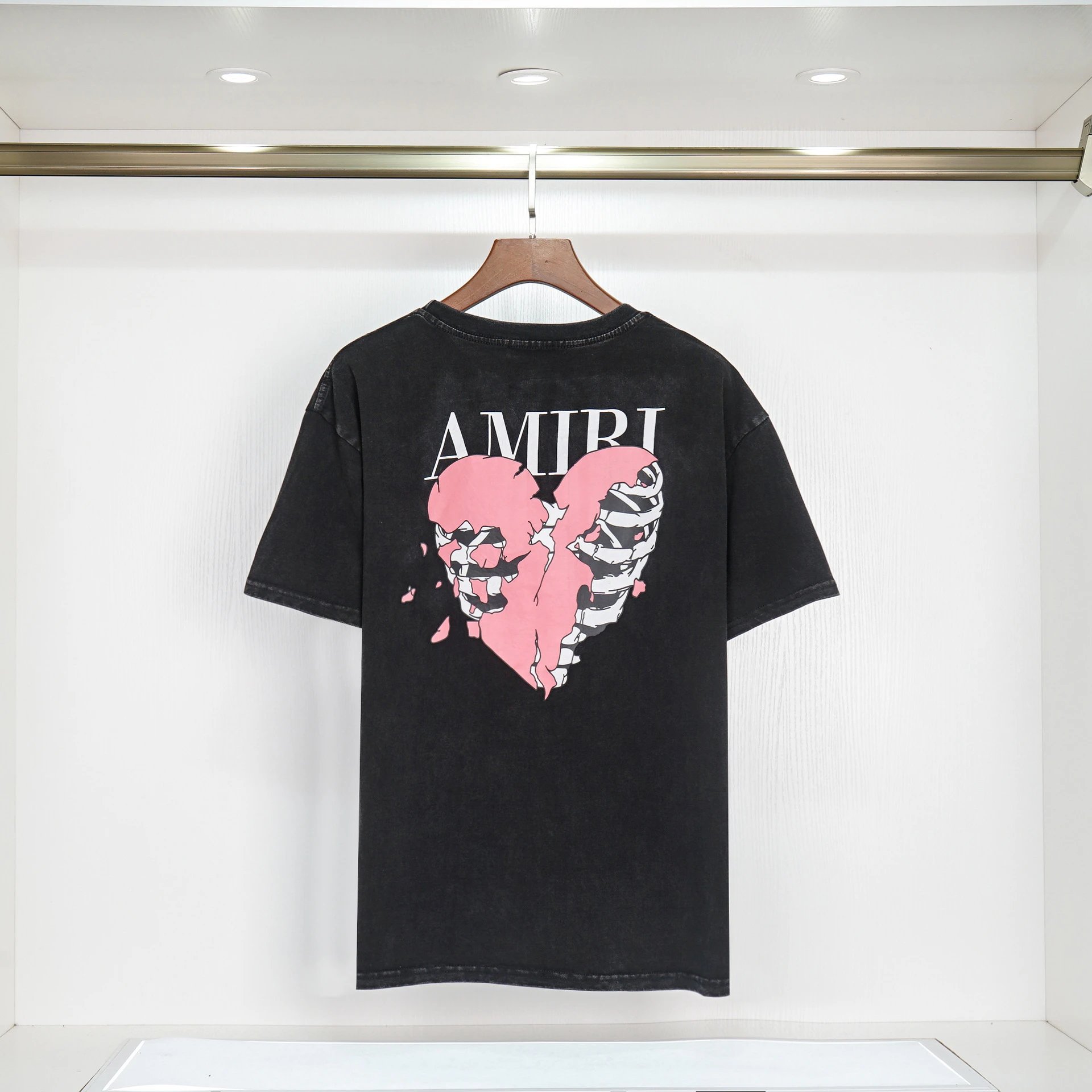 Amiri Summer Graphic T-shirt White Blue Amiri with Bold Graphic