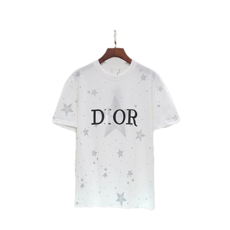 Dior Star Print Cool & Trendy Style White T-Shirt