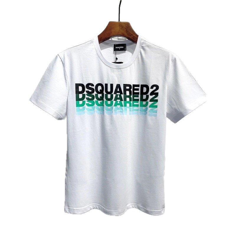 DSQUARED2 Gradient Letter Trendy Brand White T-Shirt