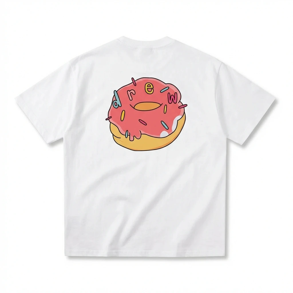 DREW Donut Cartoon White T-shirt