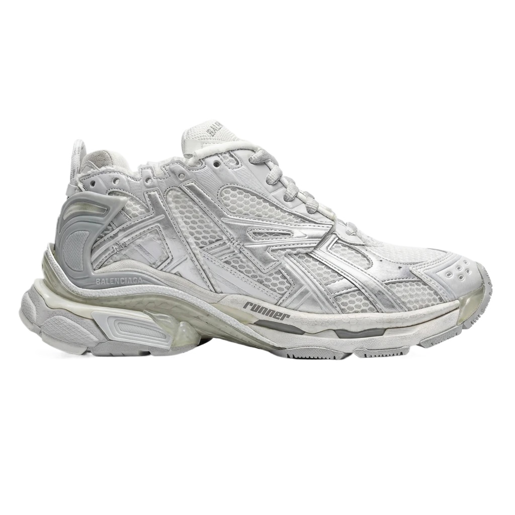 Balenciaga Retro Style White and Grey Sneakers