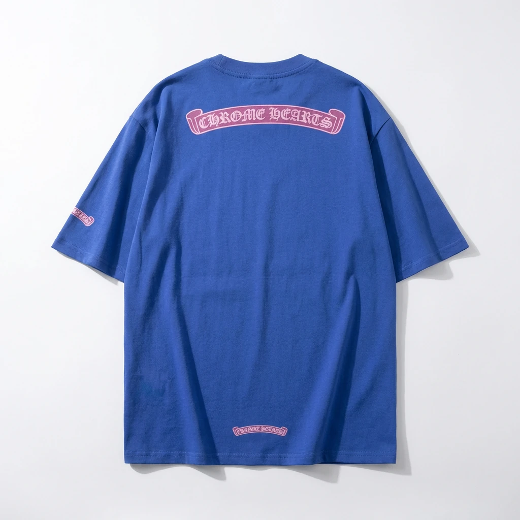 Chrome Hearts Blue Trendy and Cool Short-sleeve Shirt