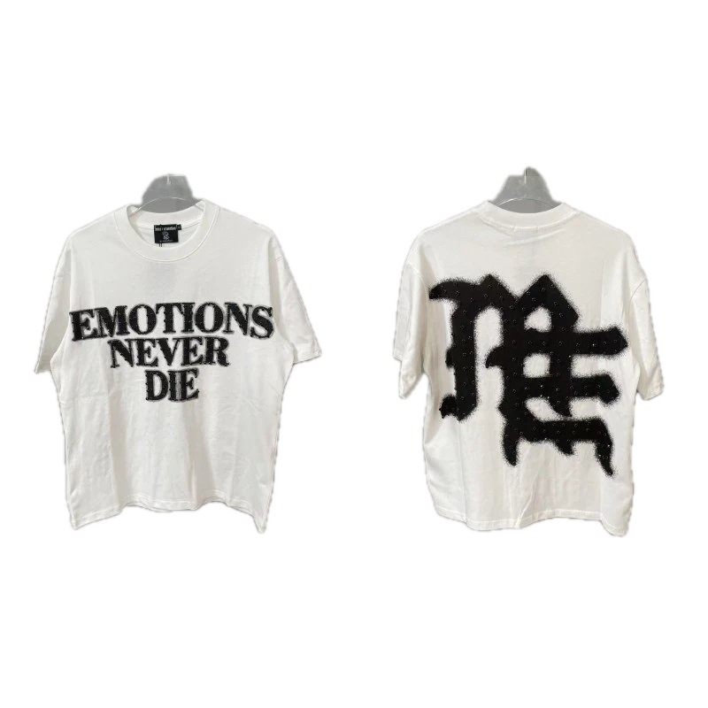Mixed Emotion Graffiti Street Style White T-Shirt