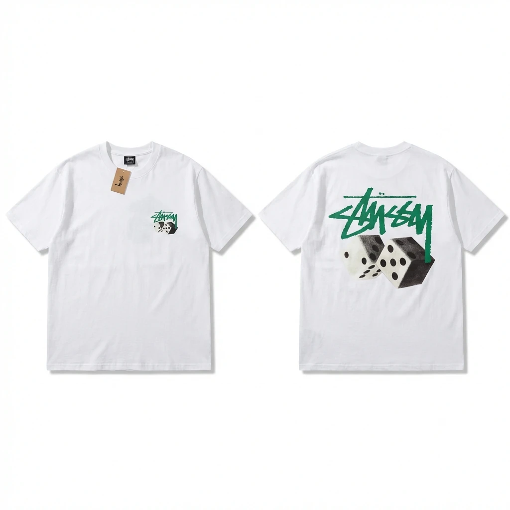 Stussy Dice Print White T-shirt