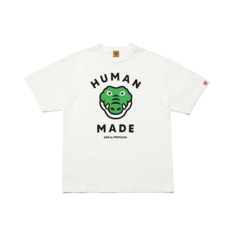 HUMAN MADE Crocodile Print Japanese Streetwear White T-Shirt