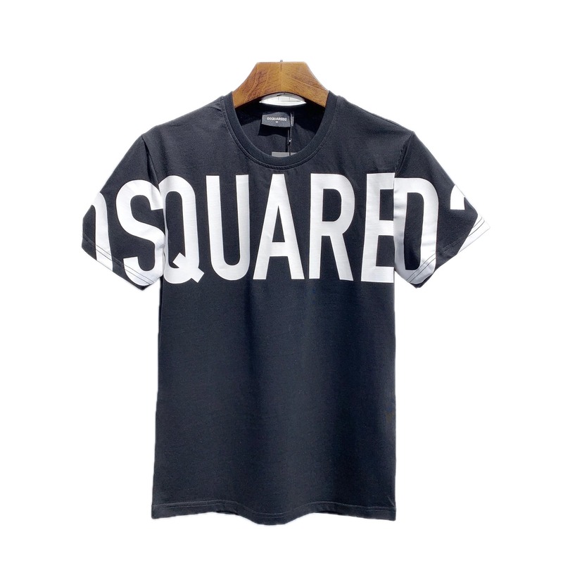 DSQ Trendy Cool Large Letter Printed Black Short-Sleeve T-Shirt