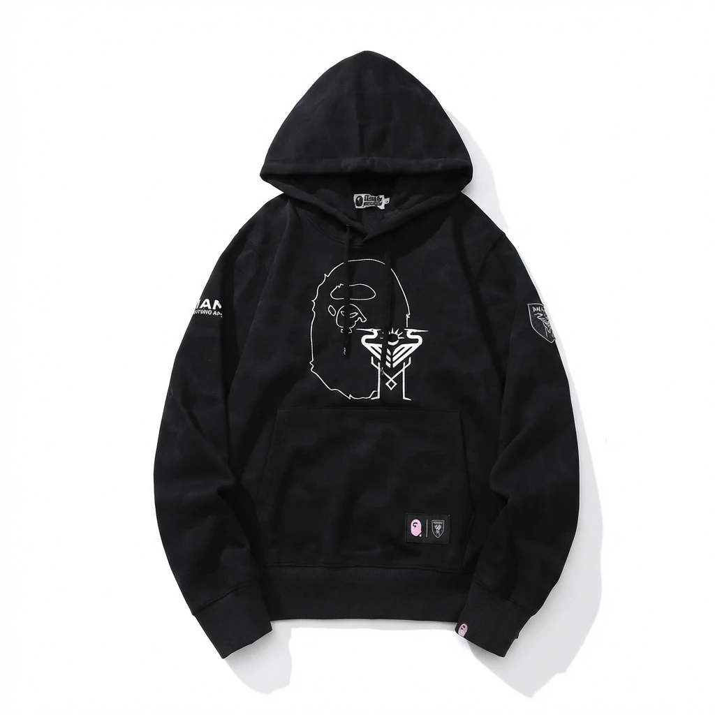 Bape Ape Man series trendy black hoodie