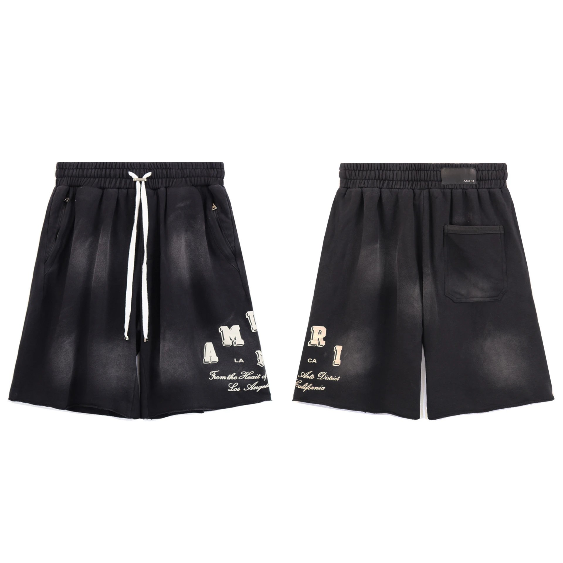 AMIRI Letter Print Street Style Black Shorts