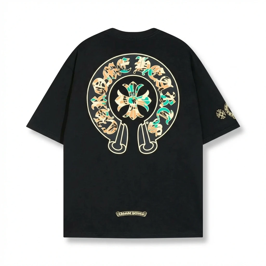 Chrome Hearts Retro Style Black T-shirt