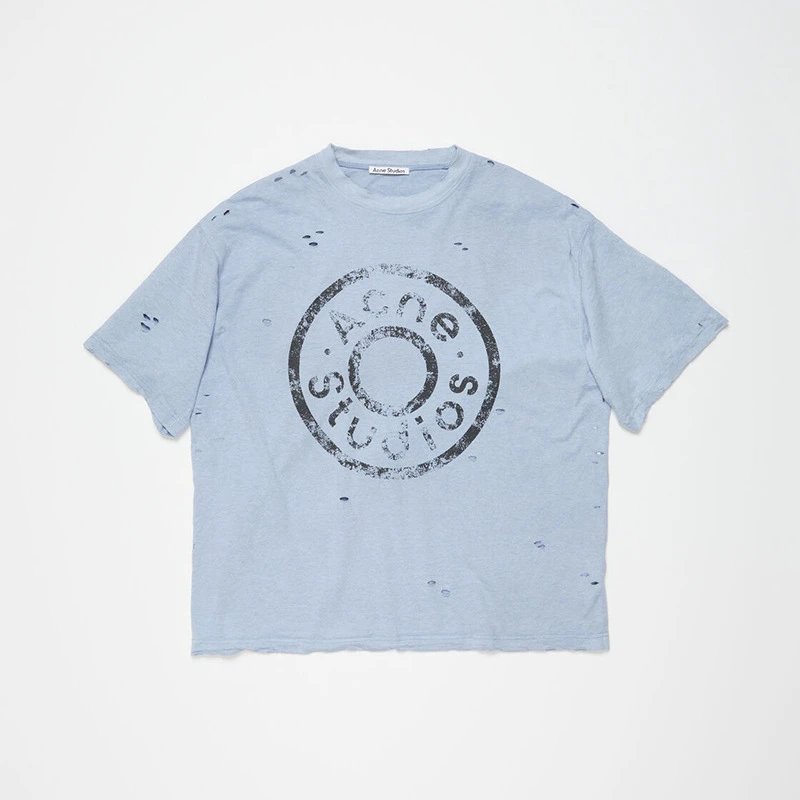 Acne Studios 2090-80 Blue Style Ac908041 Stockholm Logo T-Shirt Training Look