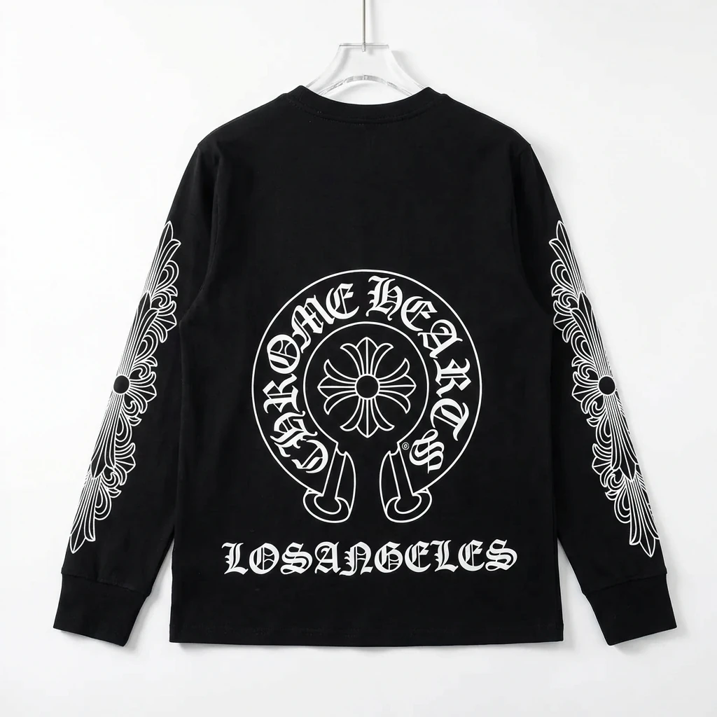 Chrome Hearts Cross Flower Dark Style Black Long Sleeve