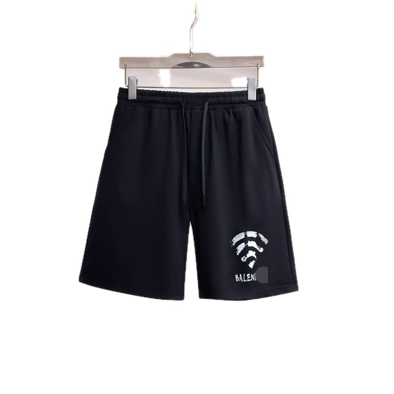 Balenciaga Printed Street Style Black Shorts