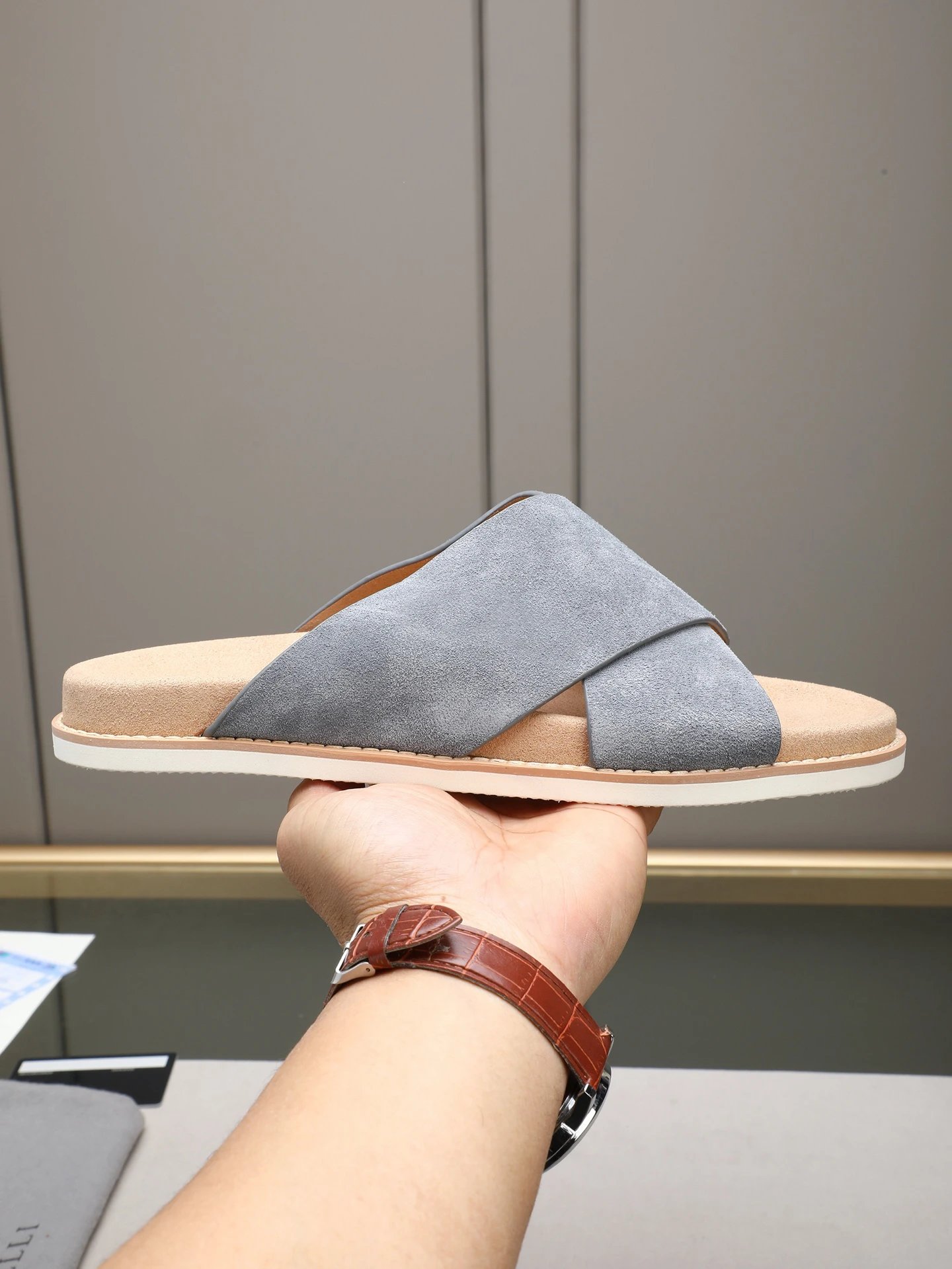 Brunello Cucinelli Casual-style Gray Slides