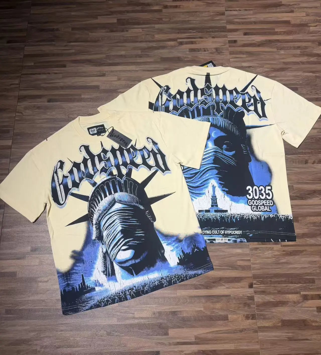 Godspeed Statue of Liberty Dark Style Beige T-Shirt