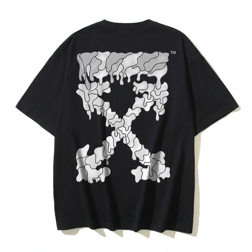 Off-White Lava Style Black T-shirt