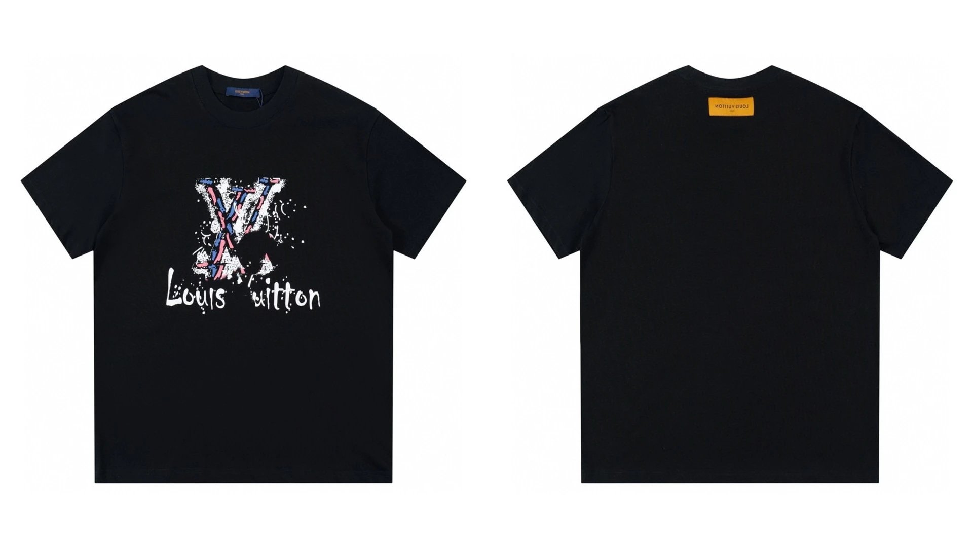 Louis Vuitton Graffiti Street Style Black T-shirt
