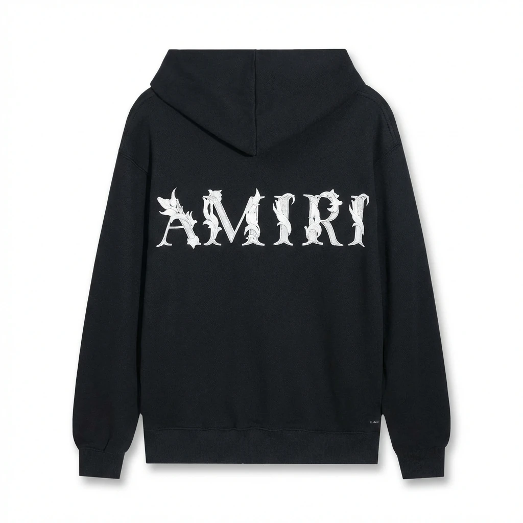 AMIRI letter-style black hoodie