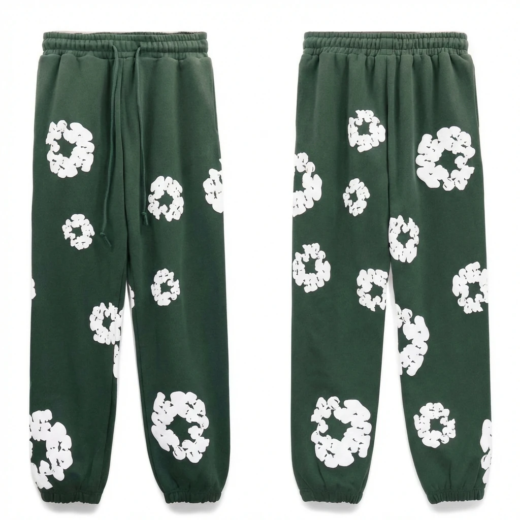 Denim Tears Printed Casual Dark Green Pants