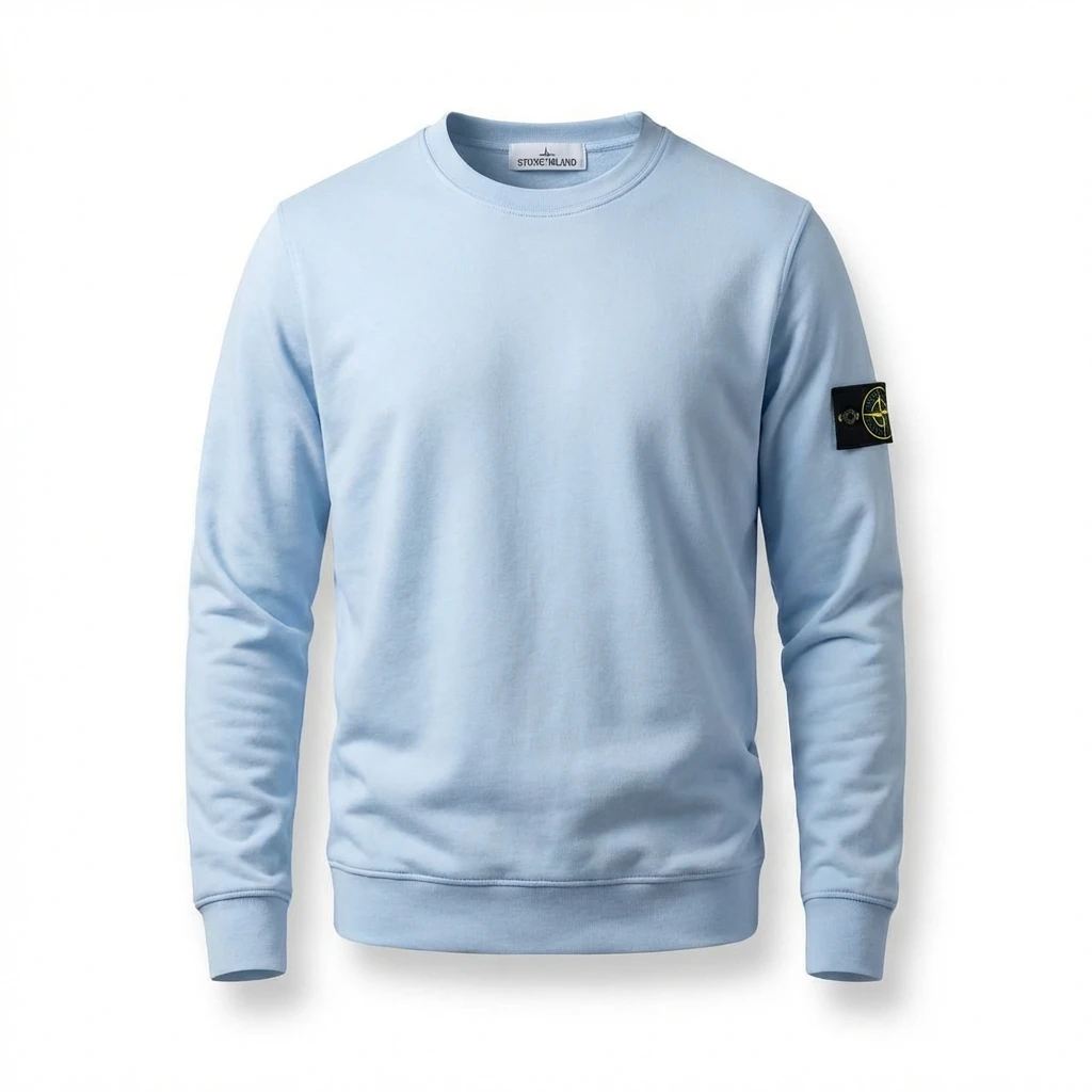 Stone Island minimalist light blue sweatshirt