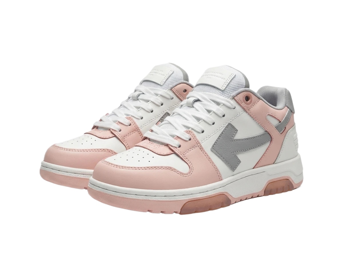 Off-White Pink and White Casual Sports Shoes