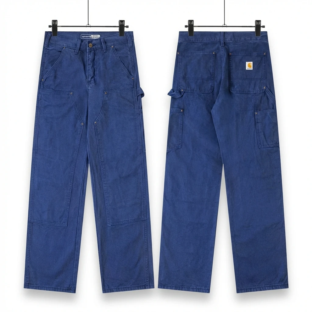 Carhartt workwear style blue long trousers