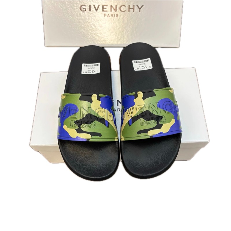 Givenchy Embossed Logo Camouflage-style Color-blocked Slide Sandals