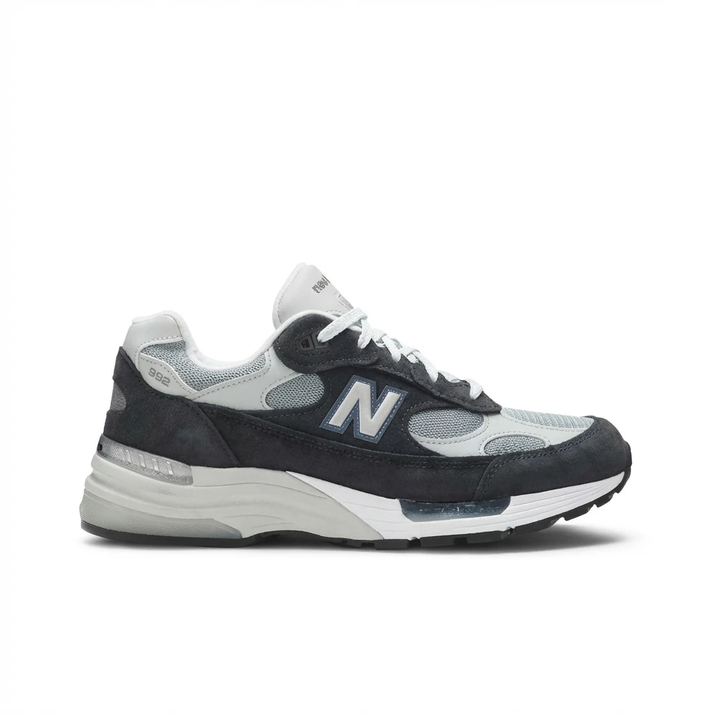 New Balance 992 retro black and white sports shoes
