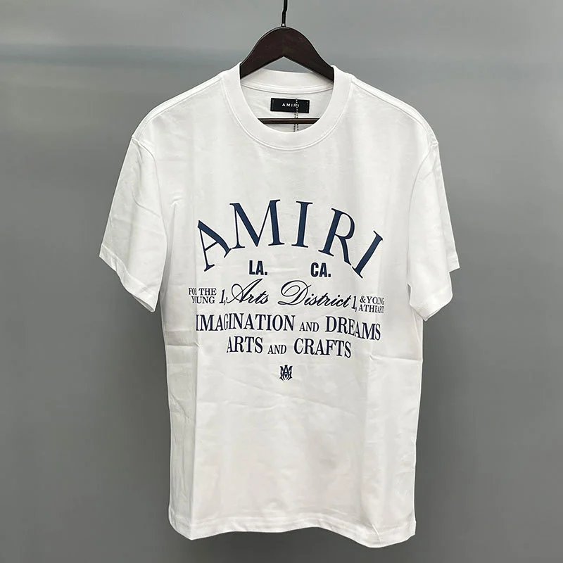 Amiri Letter Graphic White Records Graphic T-Shirt Weekend Wear