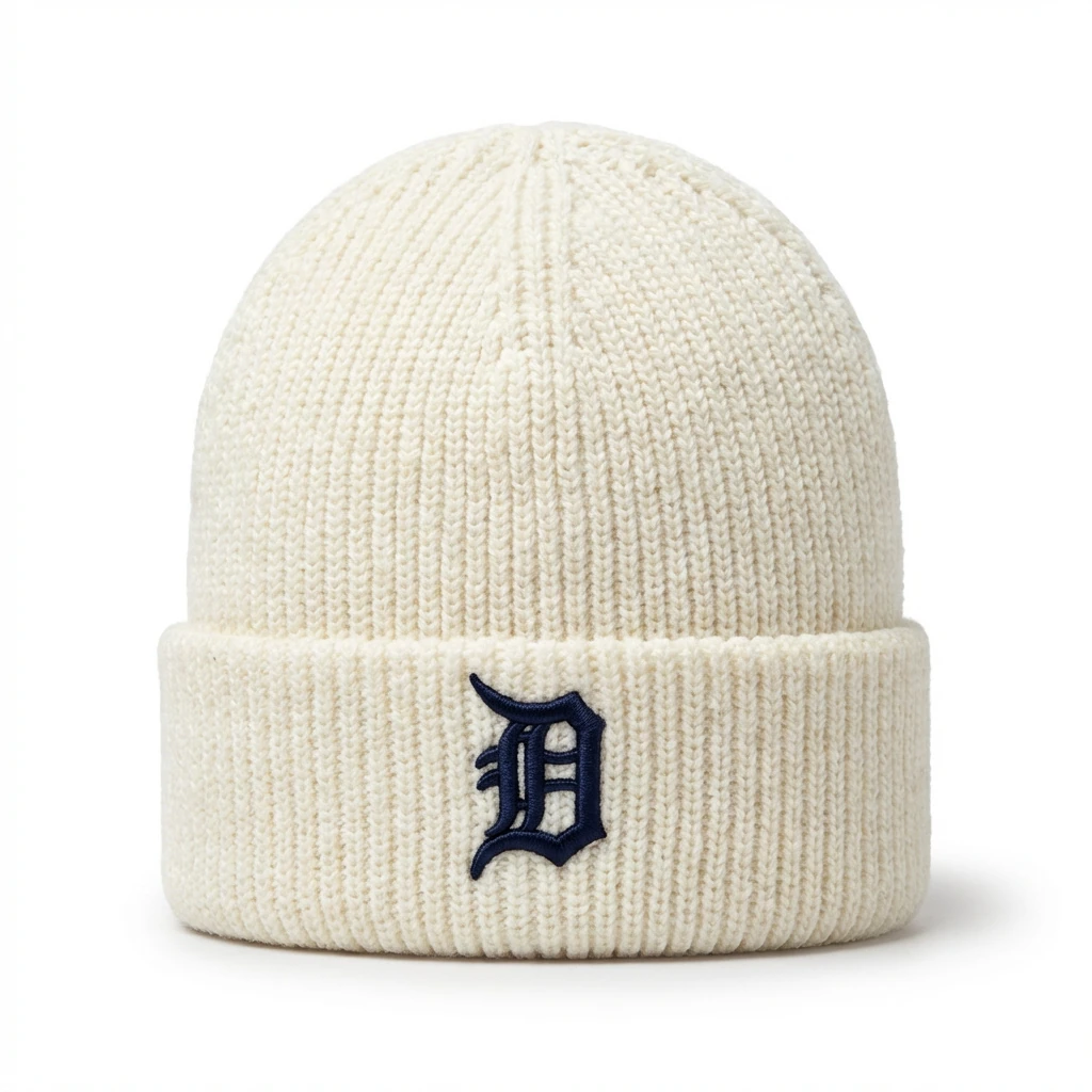 MLB retro-style beige knitted hat