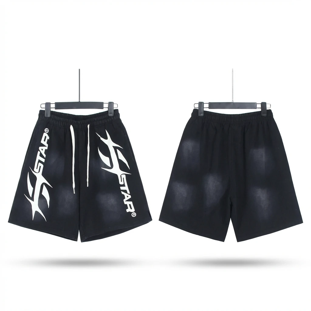 Hellstar Trendy Style Black Shorts