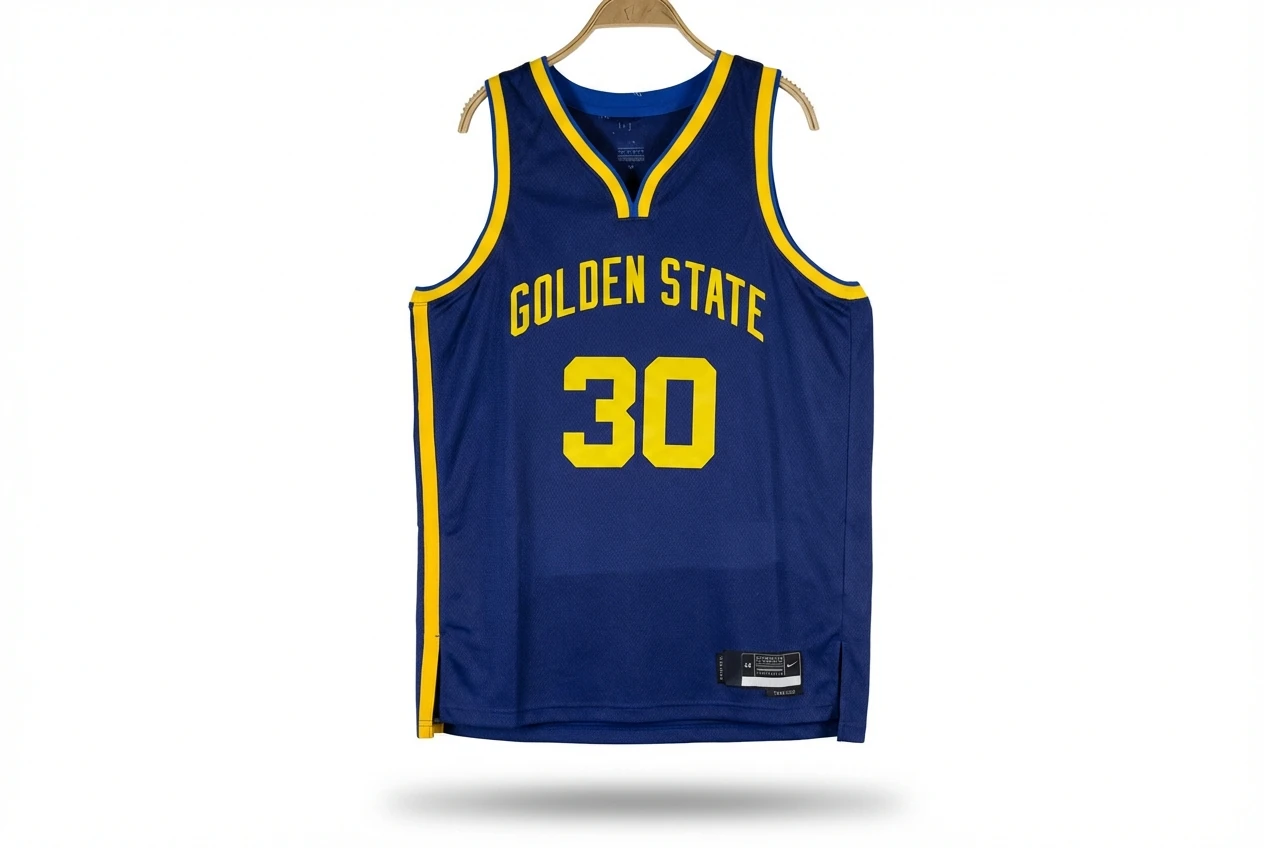 The blue and yellow jerseys of the Curry series of the Warriors.