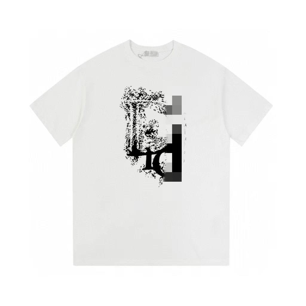 Dior Distressed Print Street Style White T-Shirt