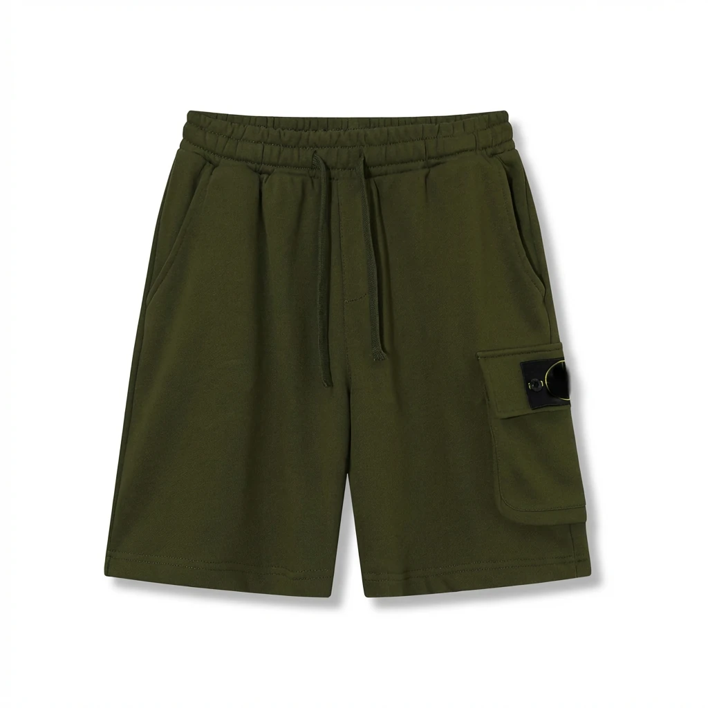 Stone Island military green work-style shorts